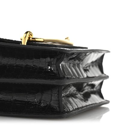 Hermes Shiny Alligator Mini Sac Roulis Black 8 of 10