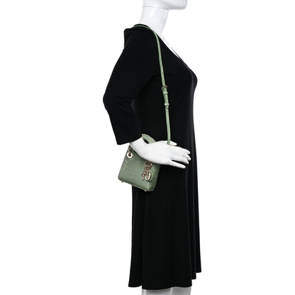 Christian Dior Shiny Crocodile Micro Lady Dior Green 2 of 12