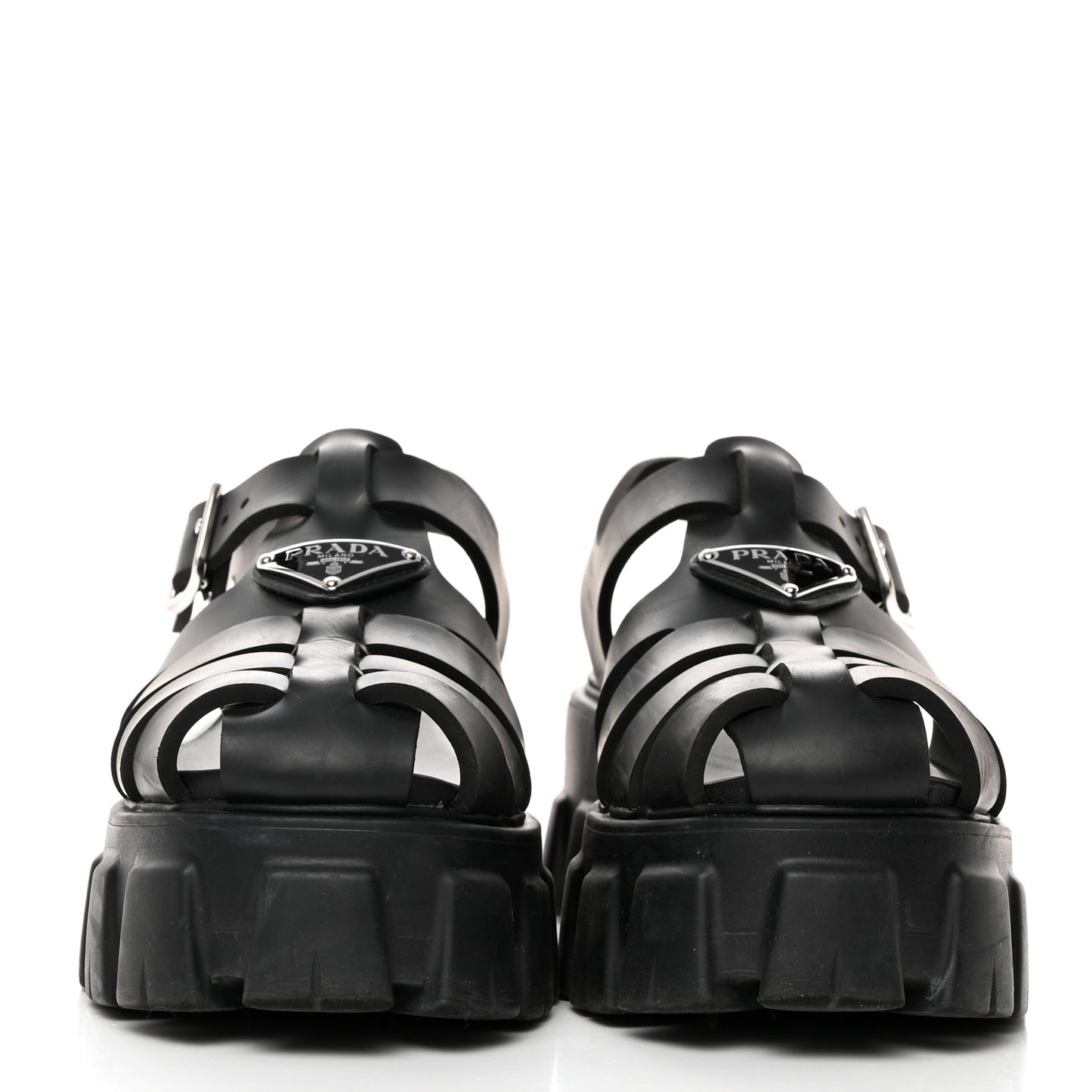 Foam Rubber Triangle Logo Monolith 55mm Cage Sandals 36 Black
