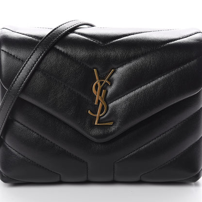 Saint Laurent Calfskin Y Quilted Monogram Toy Loulou Crossbody Bag Black 6 of 8