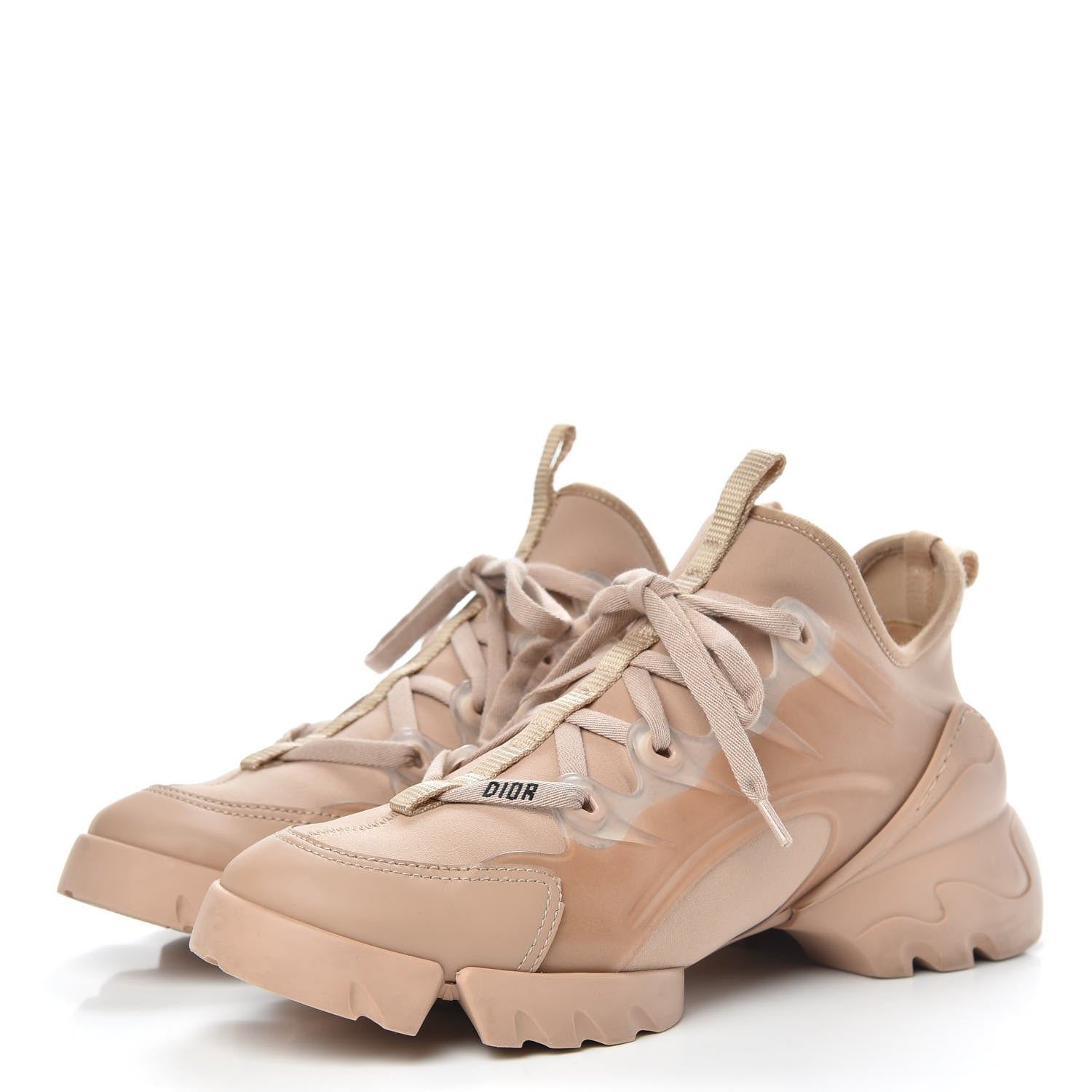 Christian Dior Neoprene Rubber Womens D-Connect Sneakers 38 Nude 3 of 10