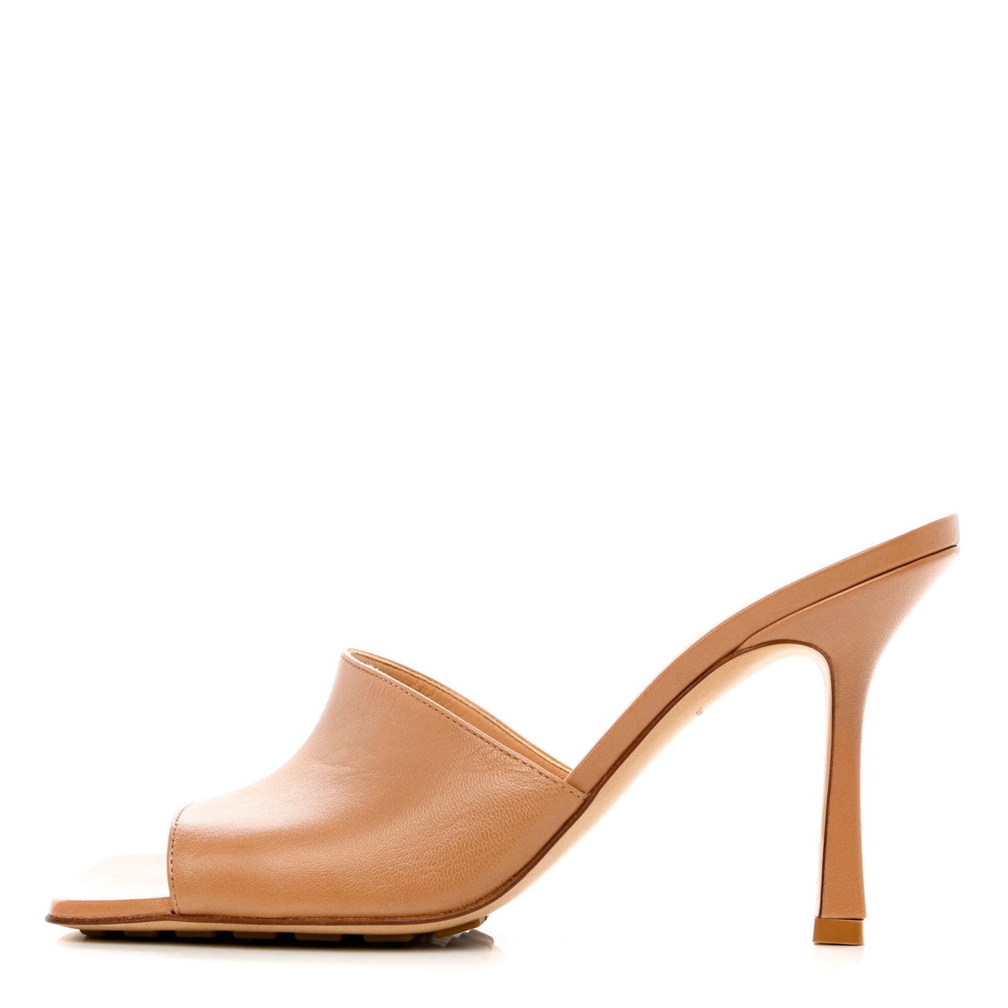 Lambskin Stretch Mule Sandals 39 Nude