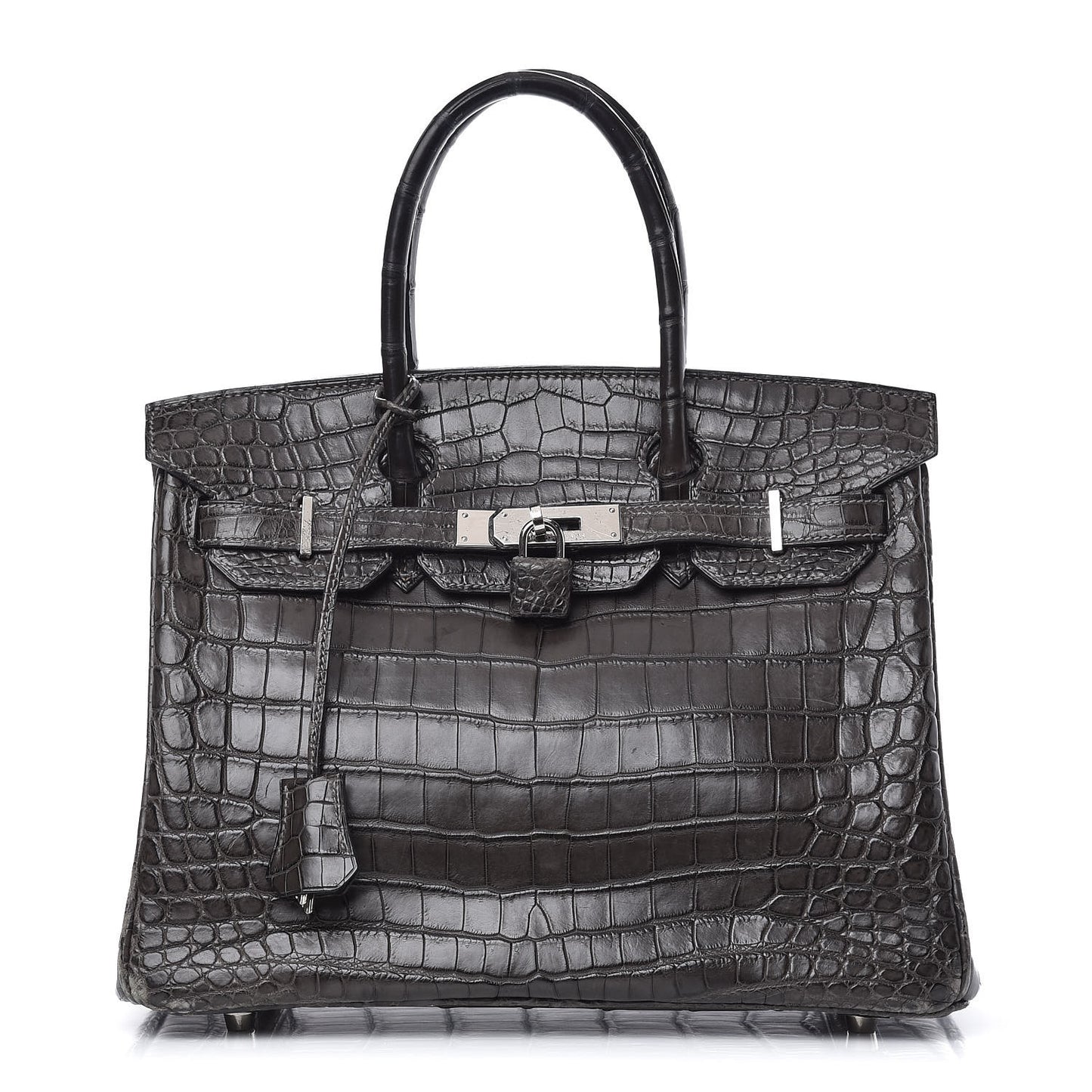 Matte Niloticus Crocodile Birkin 30 Gris Elephant