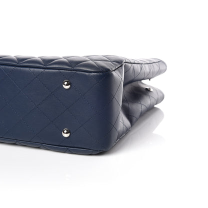 Chanel Lambskin Quilted Large Classic Shopping Tote Navy 6 of 9
