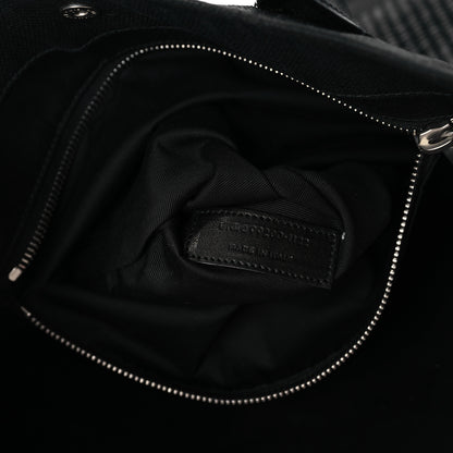 Saint Laurent Raffia Linen Calfskin Rive Gauche Tote Black 7 of 13