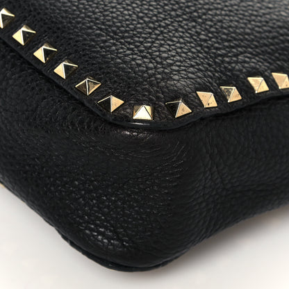 Valentino Garavani Pebbled Calfskin Large Rockstud Flip-Lock Messenger Bag Black 12 of 18