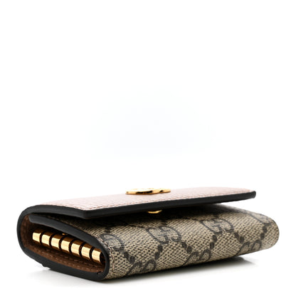 Gucci Dollar Calfskin GG Supreme Monogram GG Marmont 6 Key Holder Case Porcelain Rose Beige Ebony 4 of 8