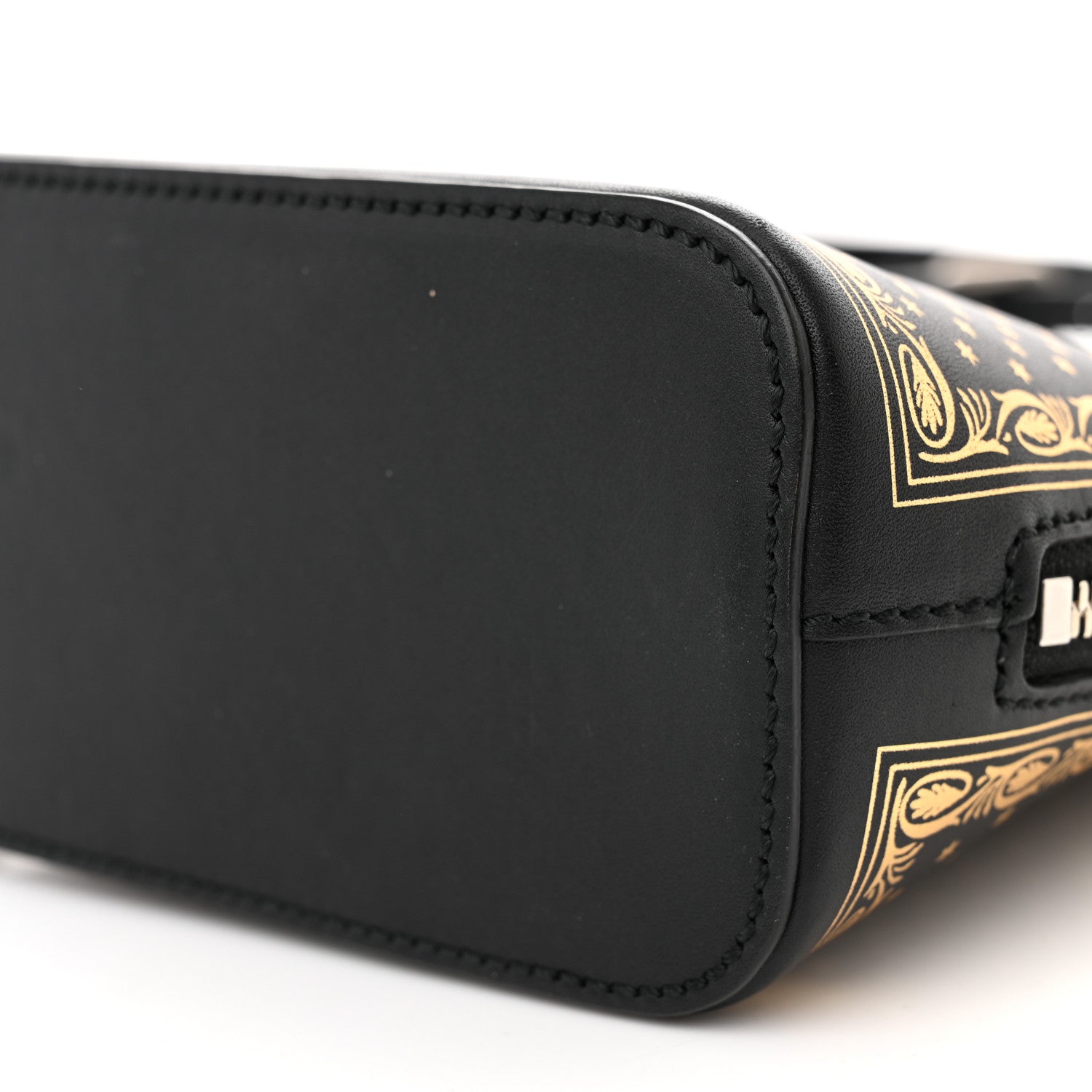 Gucci X SEGA Calfskin GUCCY Stars Mini Dome Shoulder Bag Black Gold 10 of 14