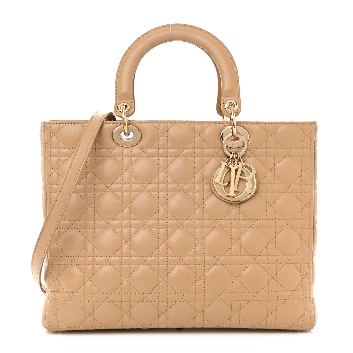 Lambskin Cannage Large Lady Dior Beige
