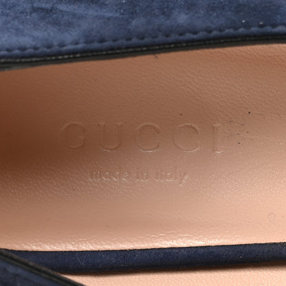 Gucci Kid Scamosciato GG Marmont Fringe 50mm Loafer Pumps 36.5 Blue Ink 8 of 10
