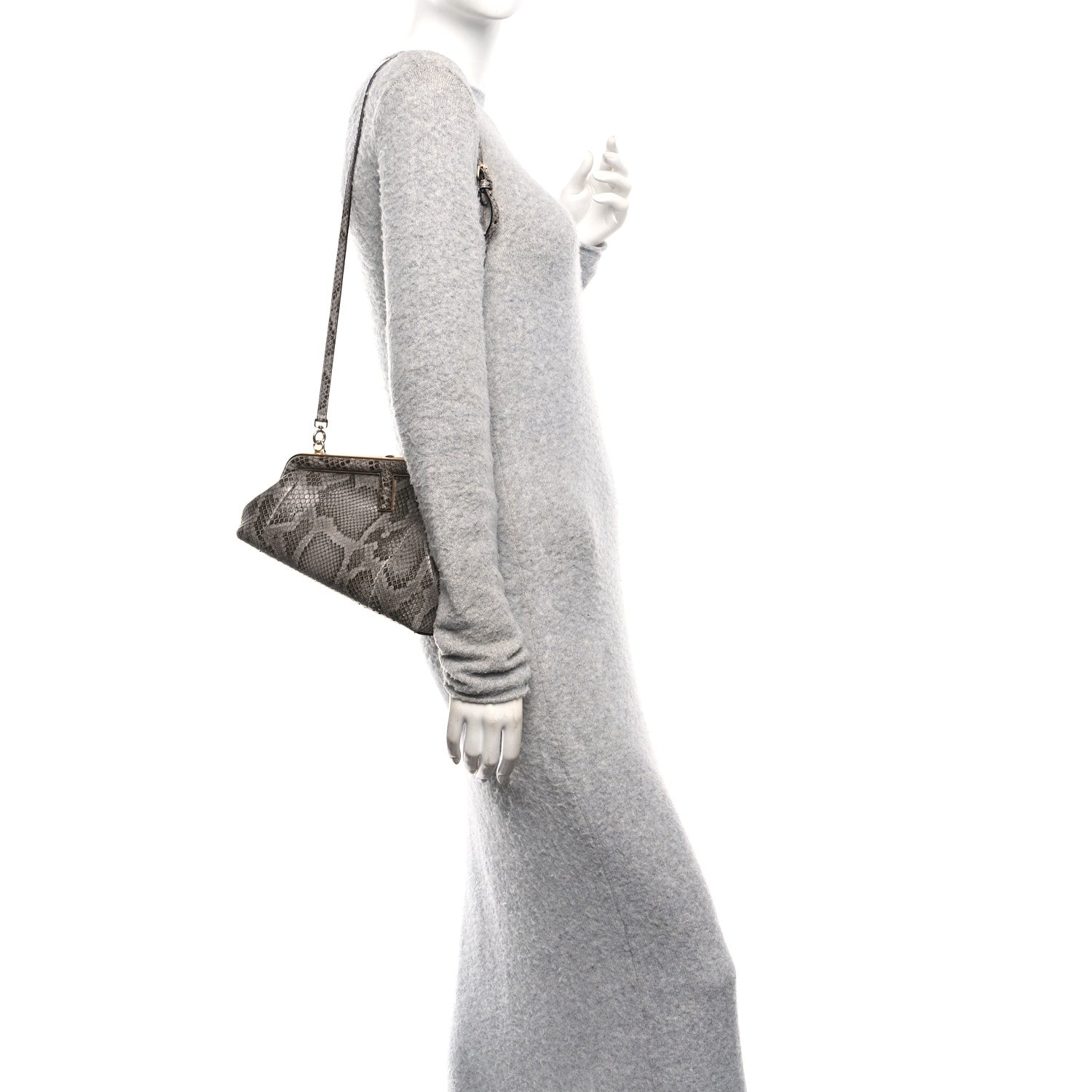 Fendi Snakeskin Small Fendi First Dark Grey 2 of 12
