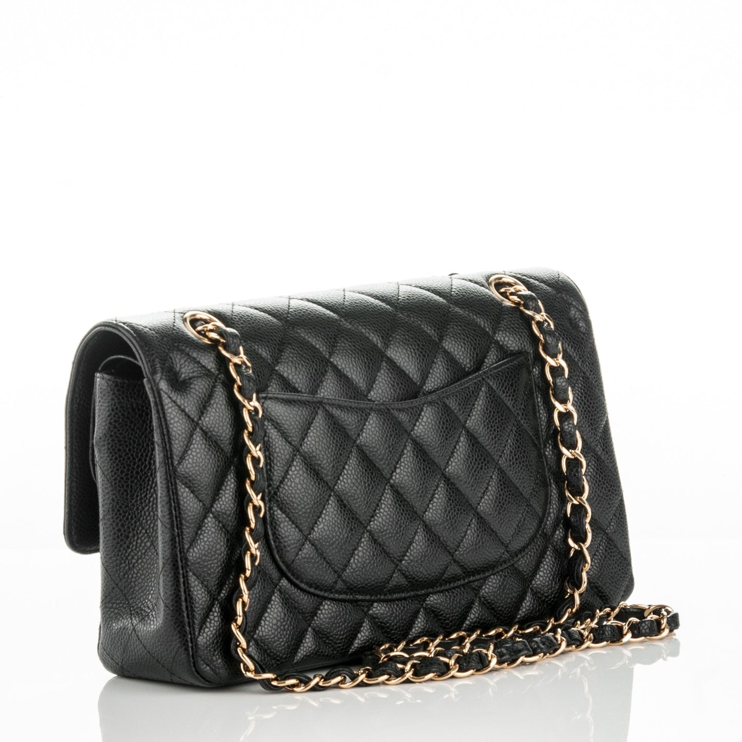 Caviar Quilted Medium Double Flap Black
