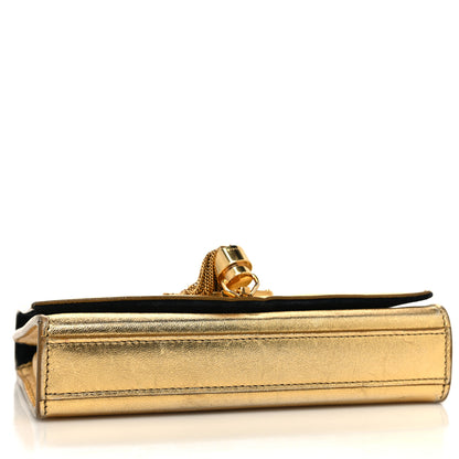 Saint Laurent Metallic Calfskin Small Classic Monogram Kate Tassel Satchel Gold 12 of 12