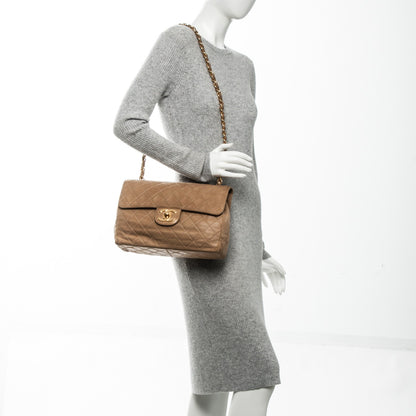 Chanel Lambskin Quilted Jumbo Single Flap Beige 2 of 10