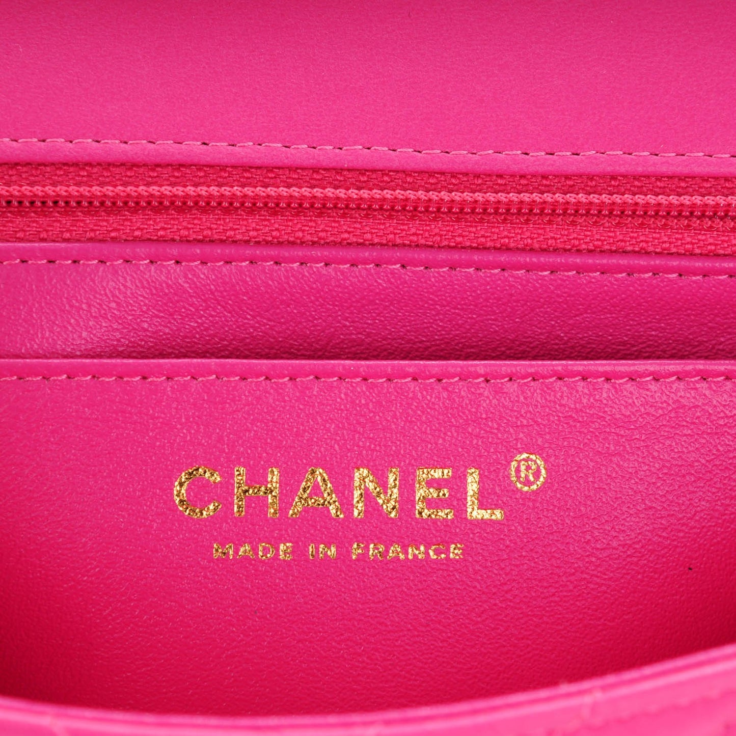 Lambskin Chevron Quilted Mini Rectangular Flap Pink