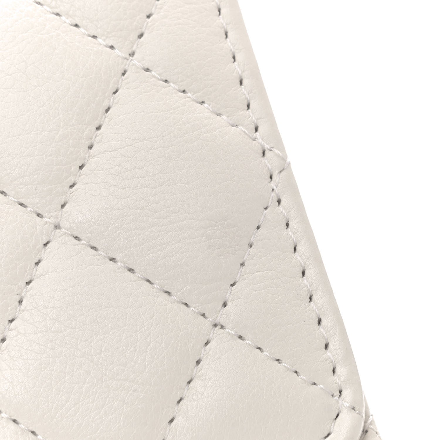 Chanel Calfskin Quilted Pearl CC Wallet On Chain WOC White 5 of 6