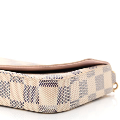 Louis Vuitton Damier Azur Pochette Felicie Chain Wallet Rose Ballerine 11 of 12
