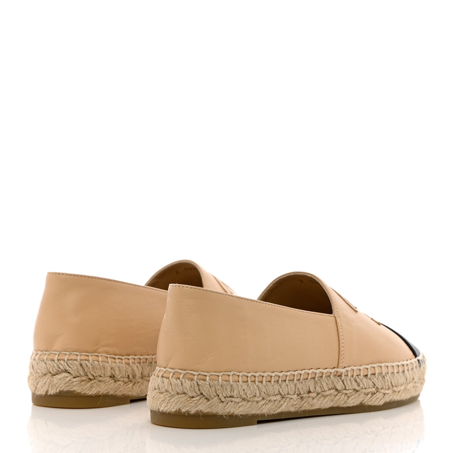 Chanel Lambskin CC Espadrilles 37 Beige Black 4 of 14