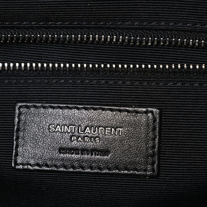 Saint Laurent Grain De Poudre Textured Mixed Matelasse Large Triquilt Monogram Satchel Black 6 of 10