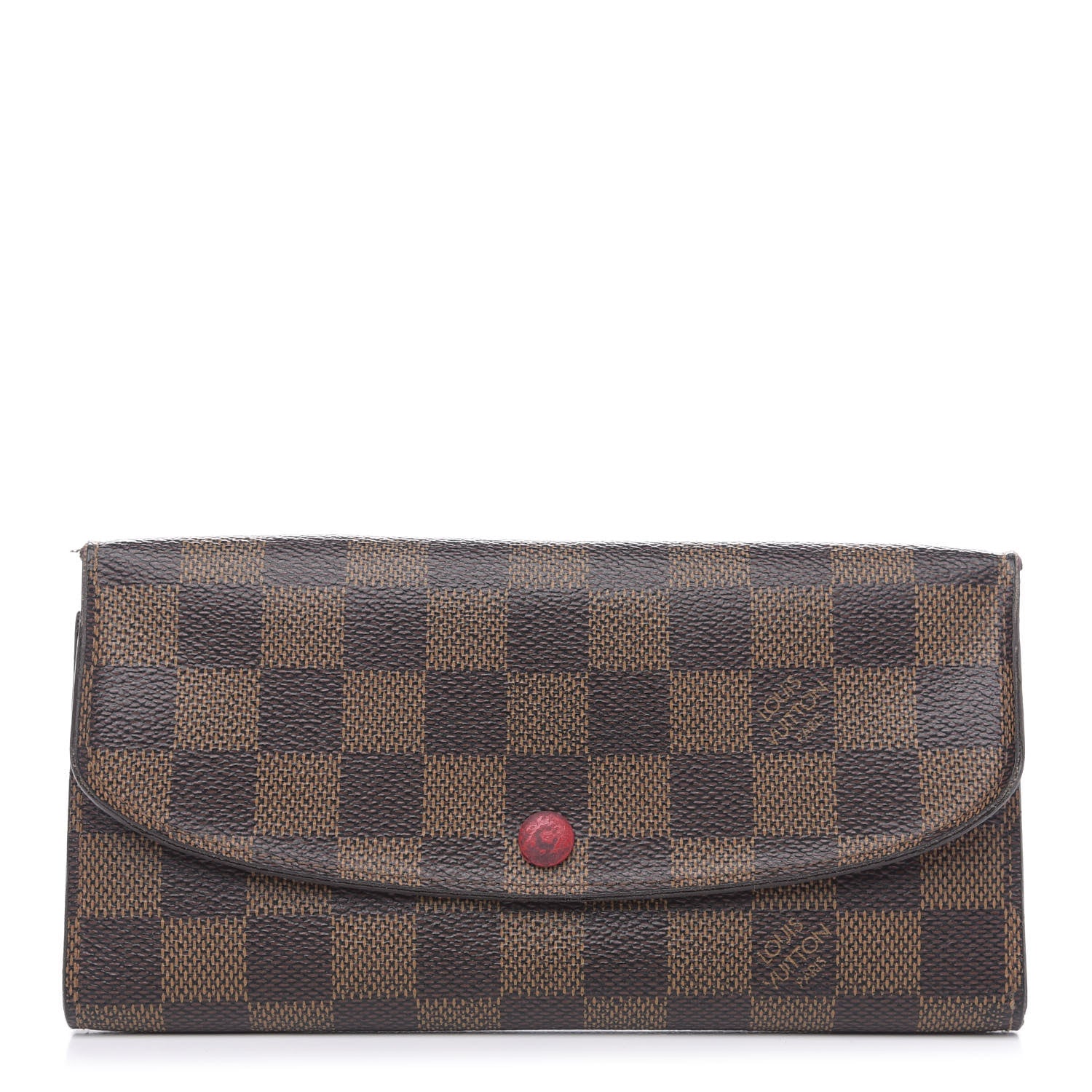 Louis Vuitton Damier Ebene Emilie Wallet Red 1 of 14