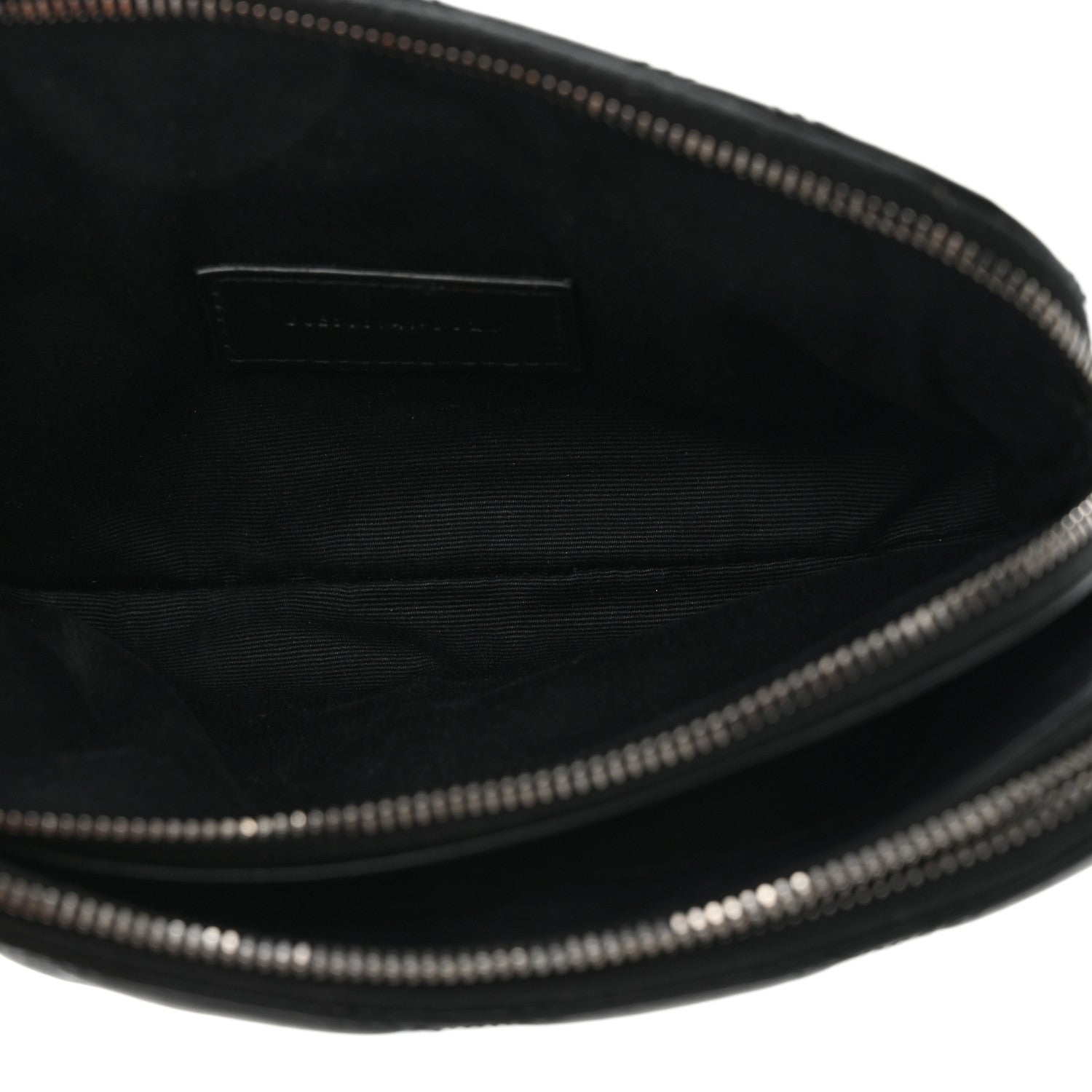 Saint Laurent Grained Lambskin Quilted Mini Becky Double Zip Bag Black 7 of 12