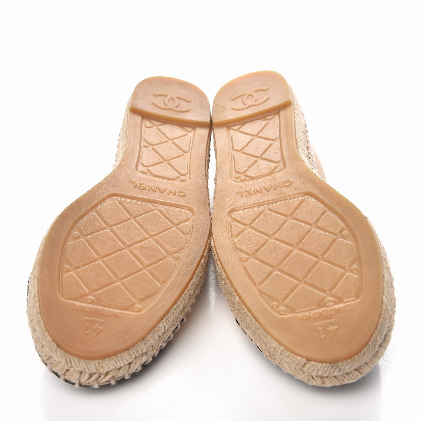 Lambskin CC Espadrilles 41 Beige Black