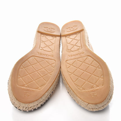Chanel Lambskin CC Espadrilles 41 Beige Black 5 of 9