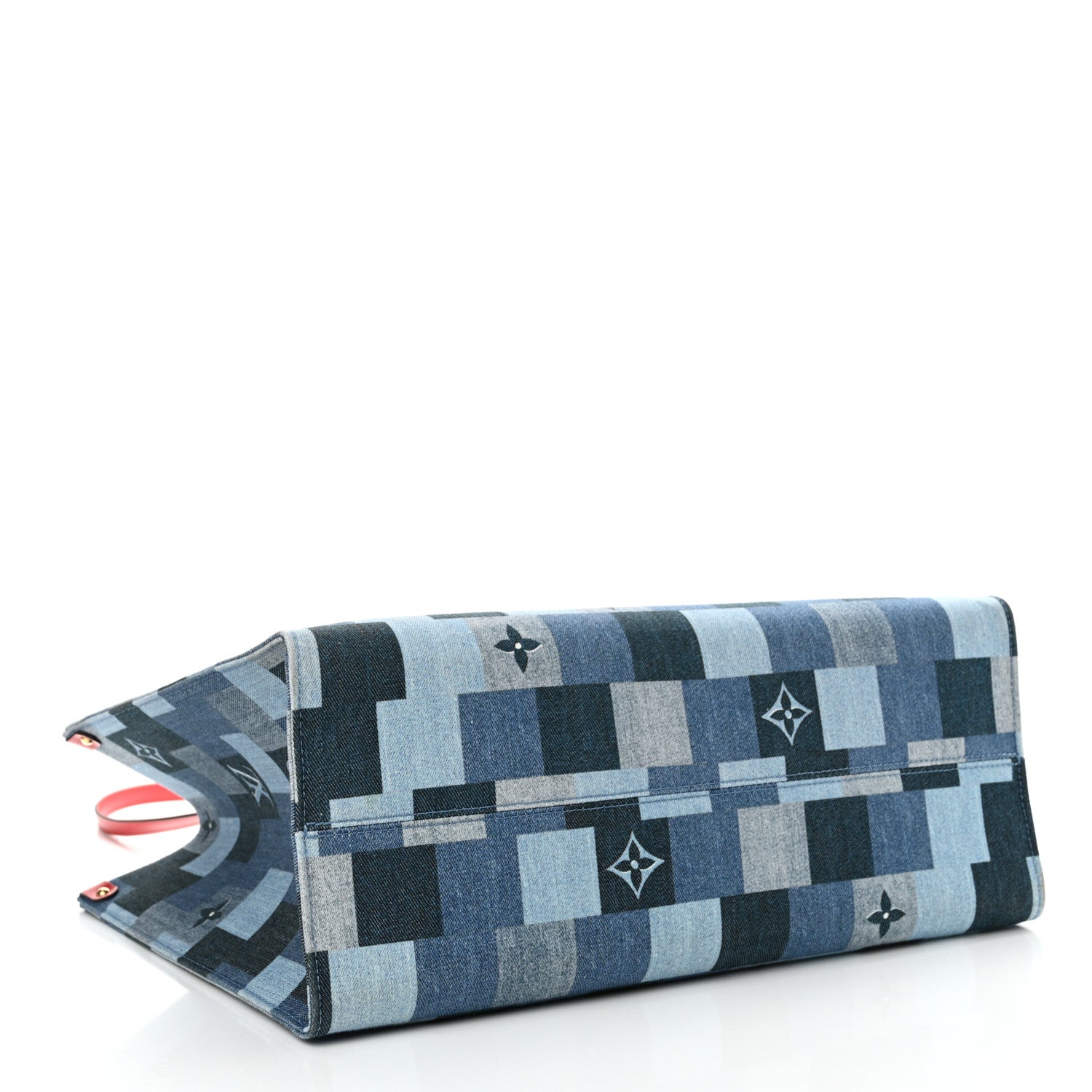 Louis Vuitton Denim Damier Monogram Onthego Blue Rouge 4 of 12