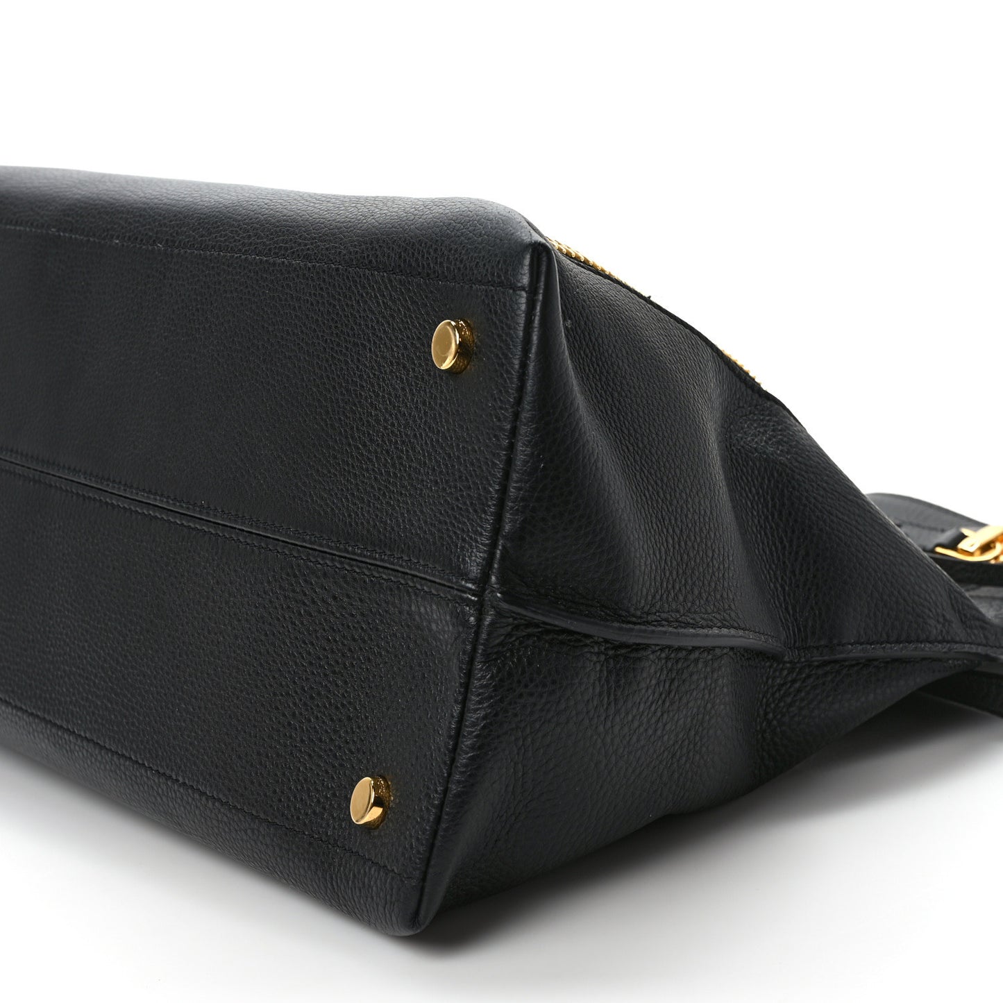 Grained Calfskin Alix Padlock Zip Tote Black
