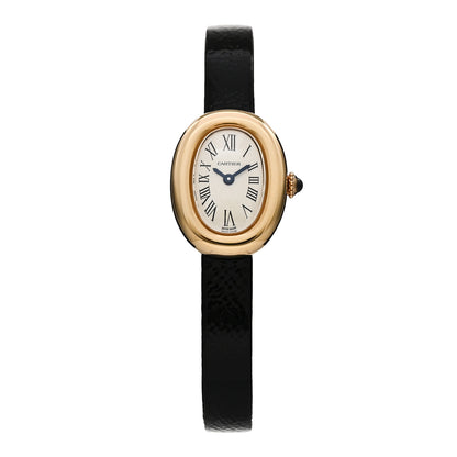 Cartier 18K Yellow Gold Calfskin 18mm Baignoire Quartz Watch 1 of 5