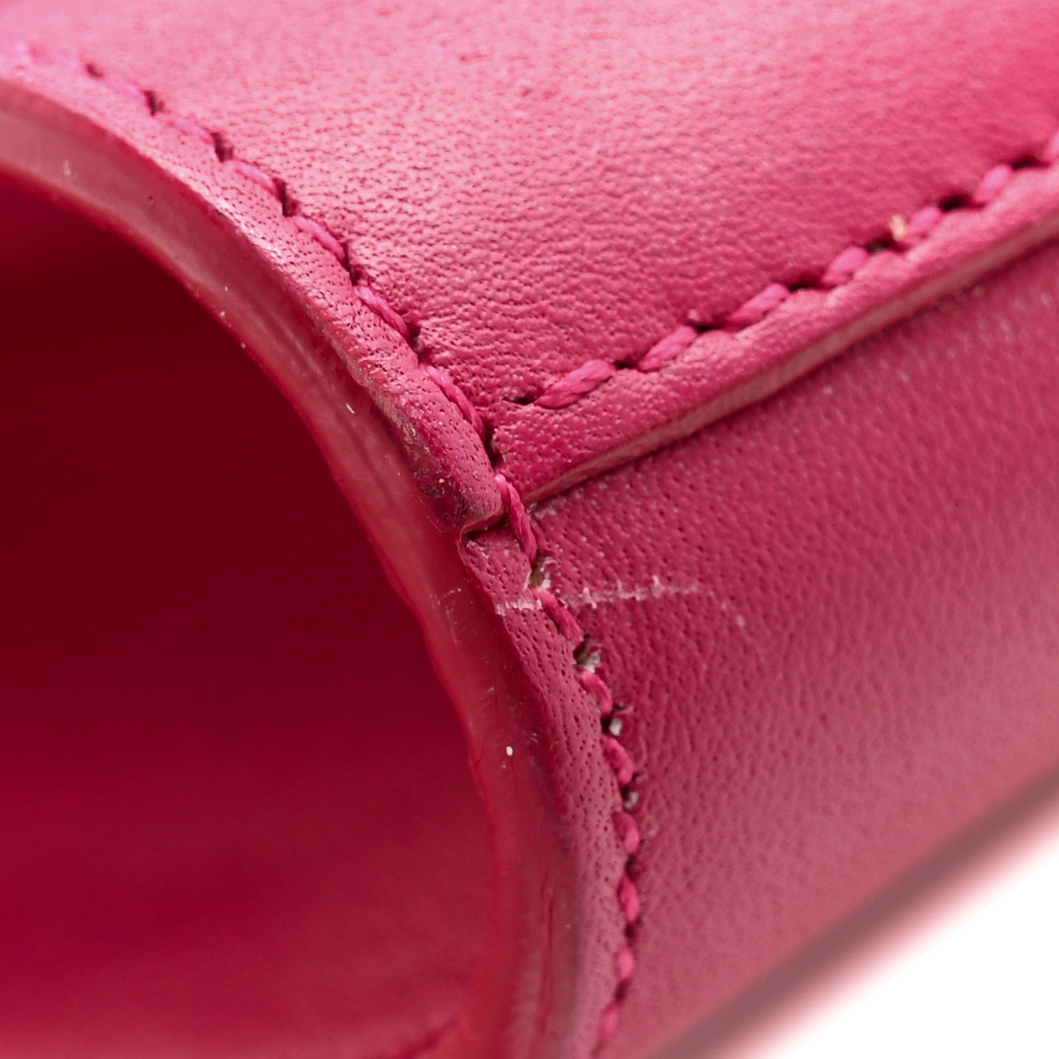 Saint Laurent Calfskin Classic Y Ligne Clutch Fuchsia 9 of 12