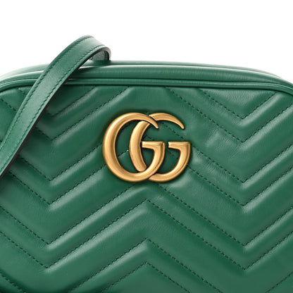 Gucci Calfskin Matelasse Small GG Marmont Chain Shoulder Bag Emerald Green 8 of 11