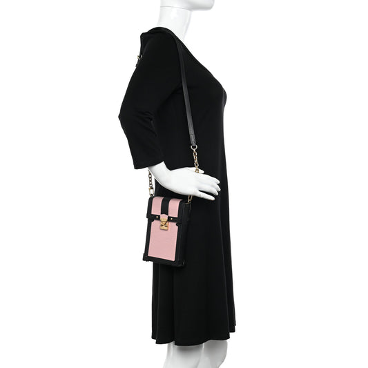 Epi Pochette Trunk Verticale Rose Ballerine