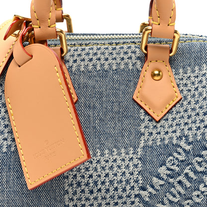 Louis Vuitton Damier Denim 3D Speedy Bandouliere 18 Bleu 7 of 9