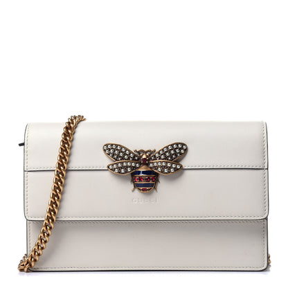 Gucci Calfskin Queen Margaret Chain Wallet White 1 of 11