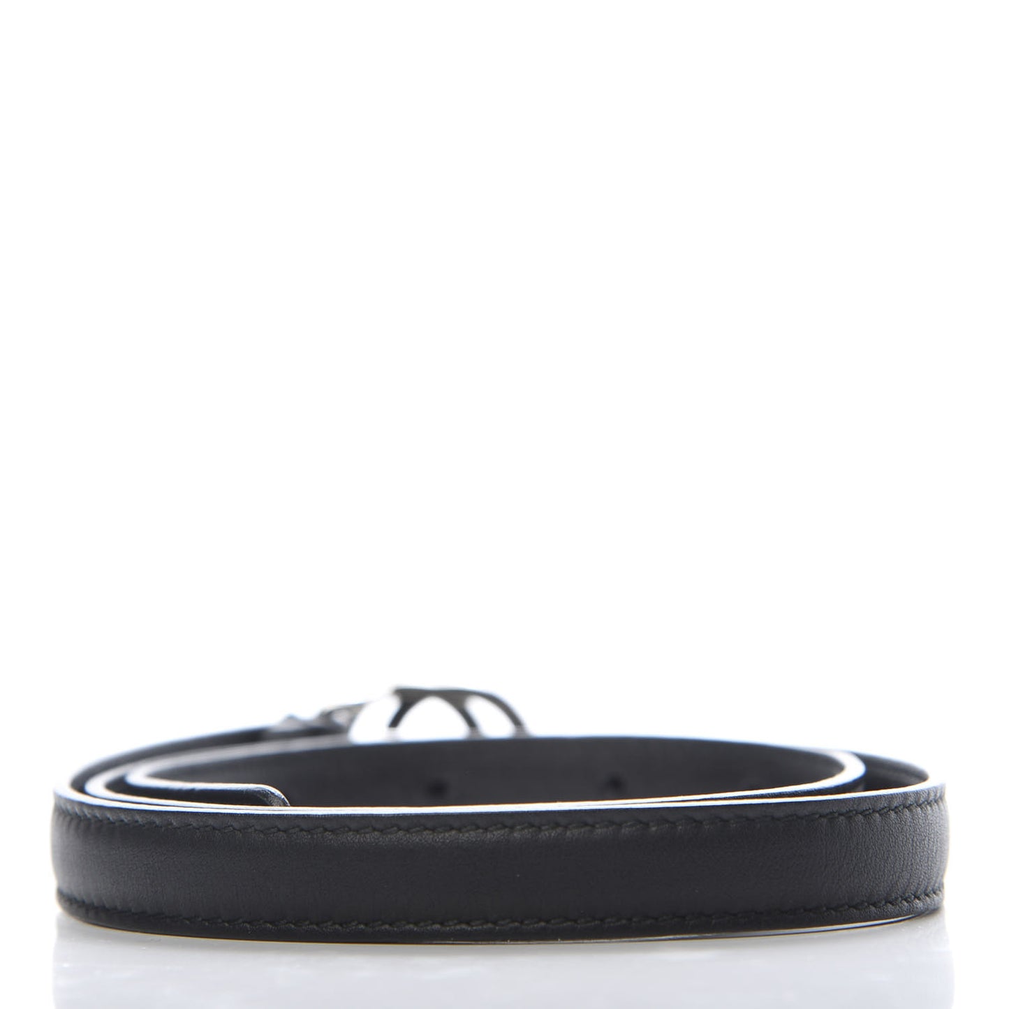 Moon Calfskin Nickel Interlocking G 20mm Belt 70 28 Black