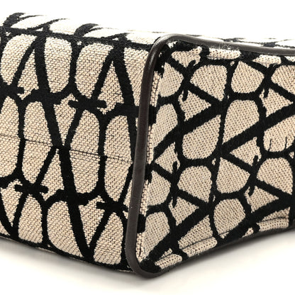 Valentino Garavani Toile Iconographe Goatskin Mini Le Troisieme Shopping Bag Naturale Black Fondant 8 of 8