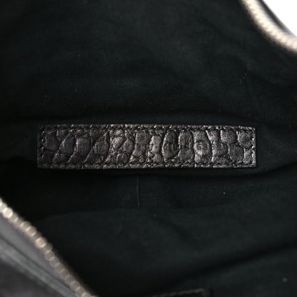 Balenciaga Metallic Calfskin Crocodile Embossed Crystal Small Le Cagole Shoulder Bag Gunmetal 7 of 9