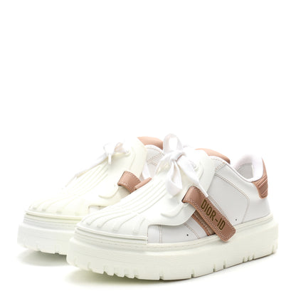 Christian Dior Calfskin Bi-Color Dior-ID Platform Sneakers 37.5 White Nude 4 of 9