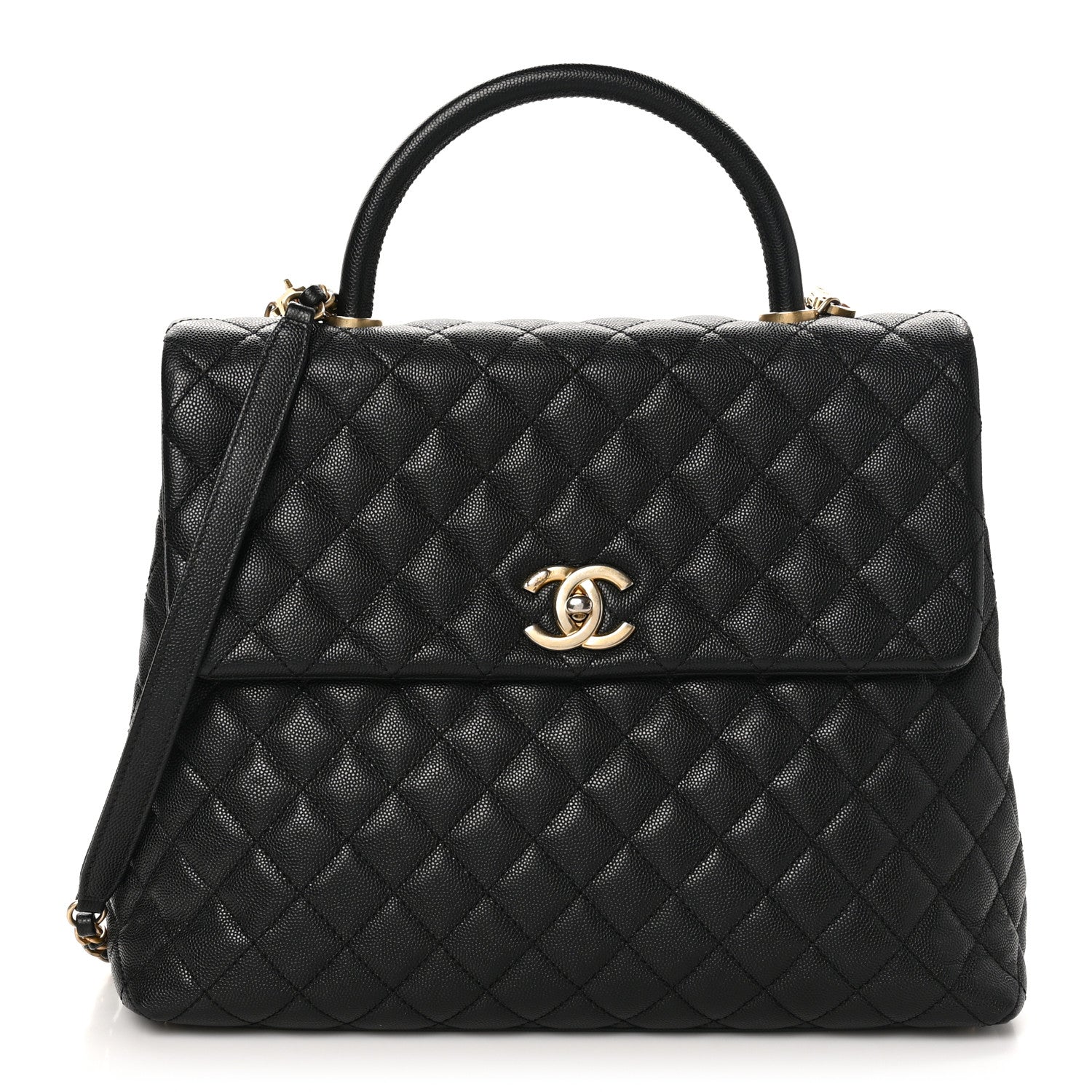 Chanel Caviar Quilted Large Coco Handle Flap Black 1 of 11
