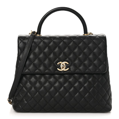 Chanel Caviar Quilted Large Coco Handle Flap Black 1 of 11