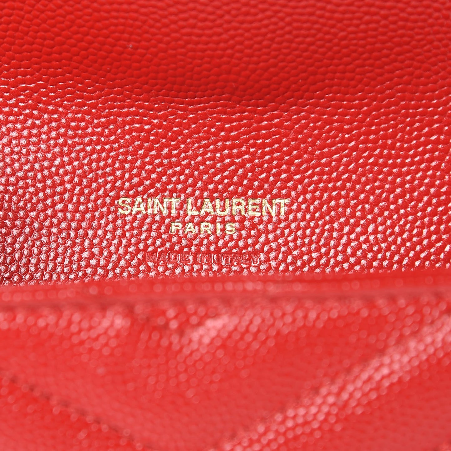 Grain De Poudre Matelasse Chevron Small Monogram Envelope Wallet Rouge Eros