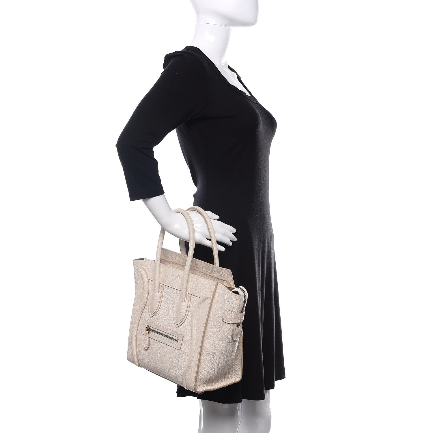 Celine Goatskin Micro Luggage White 2 of 14