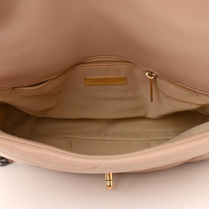 Chanel Lambskin Quilted Large Chanel 19 Flap Beige 5 of 13