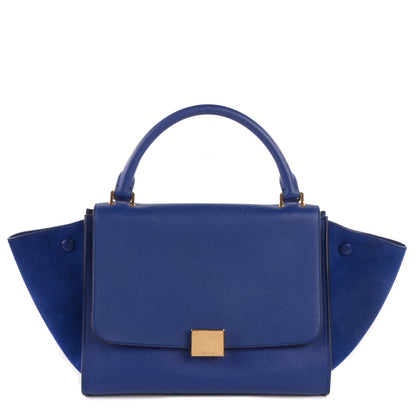 Celine Drummed Calfskin Suede Small Trapeze Indigo 1 of 8