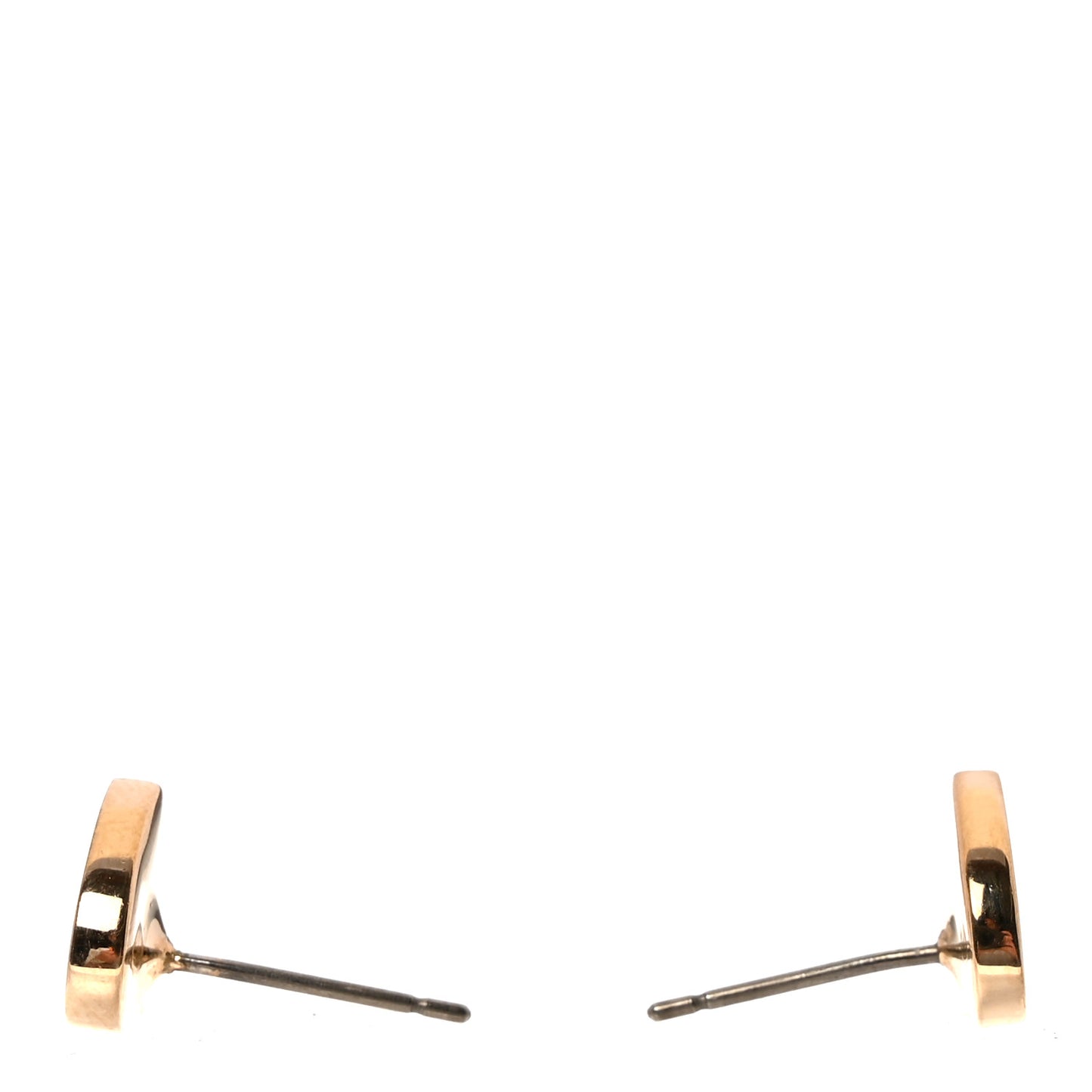 Metal Heart Logo Earrings Gold