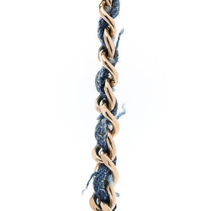 Chanel Metal Denim CC Necklace Blue Gold 7 of 7