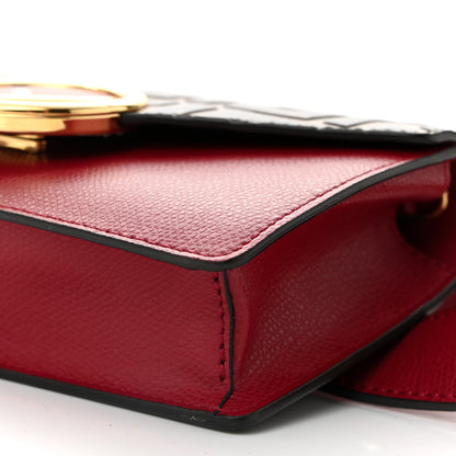 Fendi Vitello Cruise F is Fendi Bi-Color FF 1974 Embossed Envelope Belt Bag Maya Black Fragola 10 of 10