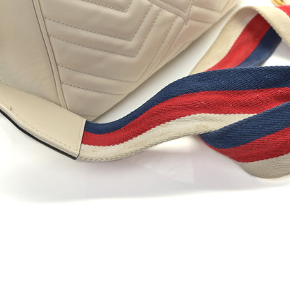 Gucci Calfskin Matelasse Sylvie Web Small GG Marmont Top Handle Shoulder Bag White 13 of 18