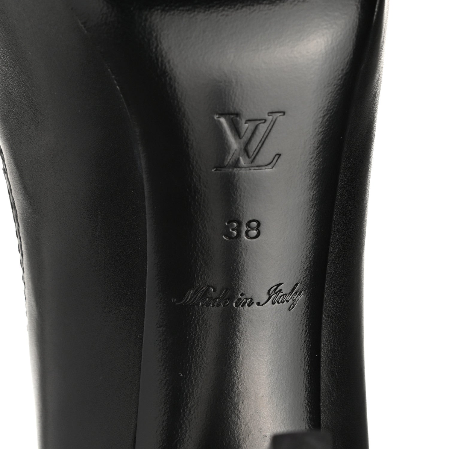 Louis Vuitton Calfskin Peep Toe Pumps 38 Black 6 of 8